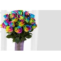 £25 instead of £37 (from Flowers Delivery 4 U) for a bouquet of rainbow roses in a glass vase - save 32%
