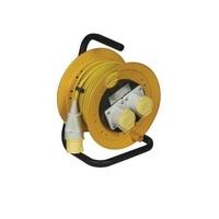 25m Yellow Cable Extenstion Reel 110v - 3 Core 1.50mm