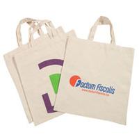 250 x Personalised Cotton bag natural with short handles - National Pens