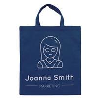 250 x personalised cotton bag coloured with short handles national pen ...