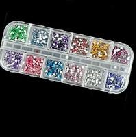 2500PCS 2mm Square Acrylic Diamond Nail Art Decoration