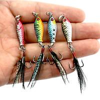 2.5cm 6.4g/PC Mini Lead Fish Lures Bait Road Ferrous Metal Plate Simulation Bait 4PC/Set