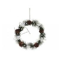 26cm silver pine and berry wreath