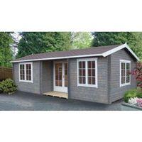 26x14 elveden 44mm tongue groove timber log cabin with felt roof tiles