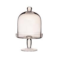 26cm x 16cm master class artes glass domed footed serving stand