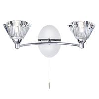 2632-2CC Sierra 2 Light Chrome and Glass Wall Light with Pull switch
