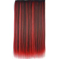 26 inch clip in synthetic multi color straight hair extensions with 5  ...