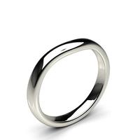 2.60mm Slight Comfort Profile Plain Shaped Wedding Band