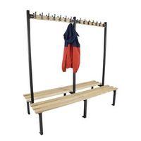 2700mm length double sided cloakroom unit fitted with 32 black hooks 3 ...