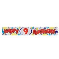 2.74m Happy 9th Birthday Foil Banner