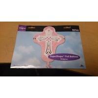 28 x 23 xl pink cross supershape foil balloon