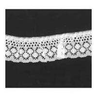28mm Gathered Polyester Lace Trimming White