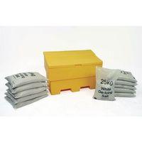 285l stackable yellow salt and grit bin 11 bags 25kg white de icing sa ...