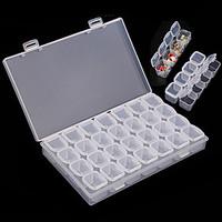 28 grid clear plastic nail art storage box case tool