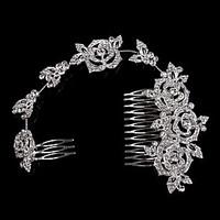 286 cm Hair Combs with Rose Flower Crystal for Lady Wedding Party
