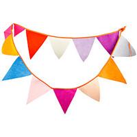 2.8m 12 Flags Multicolour Banner Pennant Nonwoven Fabric Bunting Banner Booth Props Photobooth Birthday Wedding Party Decoration