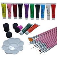 29PCS Pink Painting Brush Kits 2-Way Pen Nail Art Dotting Tools Set
