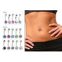 £2.99 instead of £14.99 (from London Exchain Store) for a set of five double-jewelled belly button bars, or £4.99 for 10 bars - save up to 80%