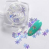 2g/box New Symphony Blue Christmas Snowflake/Love/Mickey Paillette Glitter Nails 3d Slice Powder Set DIY Design