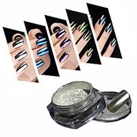 2g/Box 10 Color Mirror Mirror Glitter Powder Manicure Aurora
