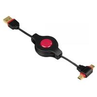 2in1 Mini/Micro USB 2.0 Cable Gold-plated retractable 0.75 m
