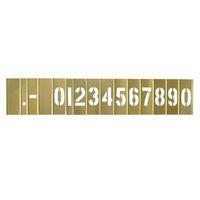 2in Brass Stencil Set Numbers 15-Piece Set