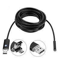 2in1 android pc hd 5m endoscope camera borescope snake 55mm lens 6 led ...