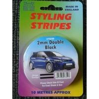 2mm Double Stripe Black