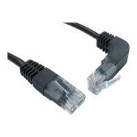 2mtr CAT 5 E UTP Straight to Right Angled UP Black