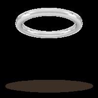 2mm Slight Court Extra Heavy milgrain edge Wedding Ring in 9 Carat White Gold - Ring Size L