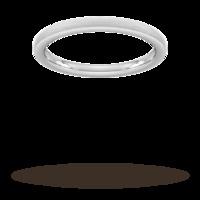 2mm Slight Court Standard polished chamfered edges with matt centre Wedding Ring in 9 Carat White Gold - Ring Size P