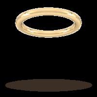 2mm D Shape Heavy milgrain edge Wedding Ring in 18 Carat Yellow Gold