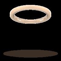 2mm Slight Court Standard polished chamfered edges with matt centre Wedding Ring in 18 Carat Rose Gold - Ring Size O