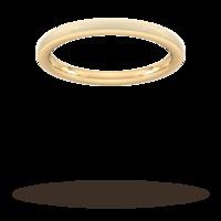 2mm Slight Court Standard polished chamfered edges with matt centre Wedding Ring in 18 Carat Yellow Gold - Ring Size O