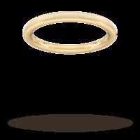 2mm Slight Court Standard matt centre with grooves Wedding Ring in 18 Carat Yellow Gold - Ring Size P