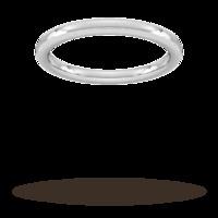 2mm D Shape Heavy milgrain edge Wedding Ring in 18 Carat White Gold
