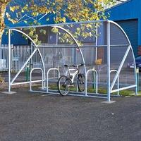 2m Dudley Cycle Shelter Without Perspex End Panels - Powder Coated