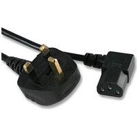 2m iec power cable uk 3 pin plug to kettle plug c13 power lead