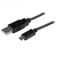 2m Mobile Charge Sync USB to Slim Micro USB Cable for Smartphones and Tablets A to Micro B