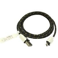2M 6.6FT Braided Micro USB Sync Data Cable USB Charger (Black)
