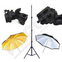 2m light stand 43 gold white black umbrellas flash mount bracket kit