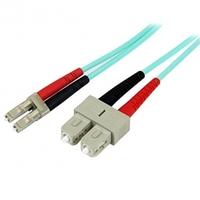 2m 10 gb aqua multimode 50125 duplex lszh fiber patch cable lc sc