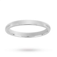 2mm Plain Wedding Band in 9 Carat White Gold - Ring Size O