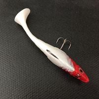 2pcs 11cm 19g soft lead fishing lures t tail baits treble hook