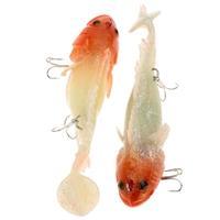 2Pcs 11.5cm 39g Soft Luminous Lead Fishing Lures Long T Tail Baits with 2 Treble Hooks