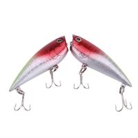 2pcs 7cm red popper laser fishing lure hard bait with two triangle hoo ...