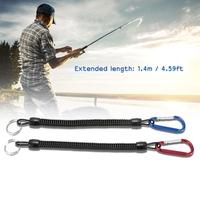 2pcs 1.4m Coiled Fish Missed Rope Fish Pole Rod Protector Elastic Rope Line Fishing Tackle Tool