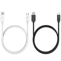2pcs Tronsmart CC05P USB 2.0 USB-C Male to USB-A Male Sync & Charging Cable 1.8m Data Line for Nexus 5X 6P Letv Max Type-C Support Devices White and B