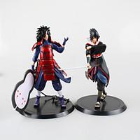 2PCS Uchiha Madara 18CM Uchiha Sasuke PVC Anime Action Figures Doll Toys