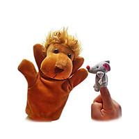 2PCS The Lion and The Mouse Finger Puppets Kids Talk Prop